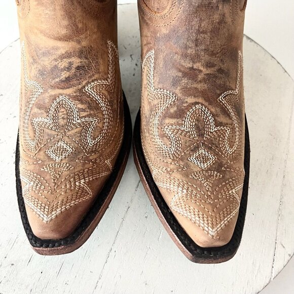 NEW Lane SARATOGA Womens Cowboy Boots 6 Brown Leather Western Cowgirl Mid Calf - Picture 8 of 14